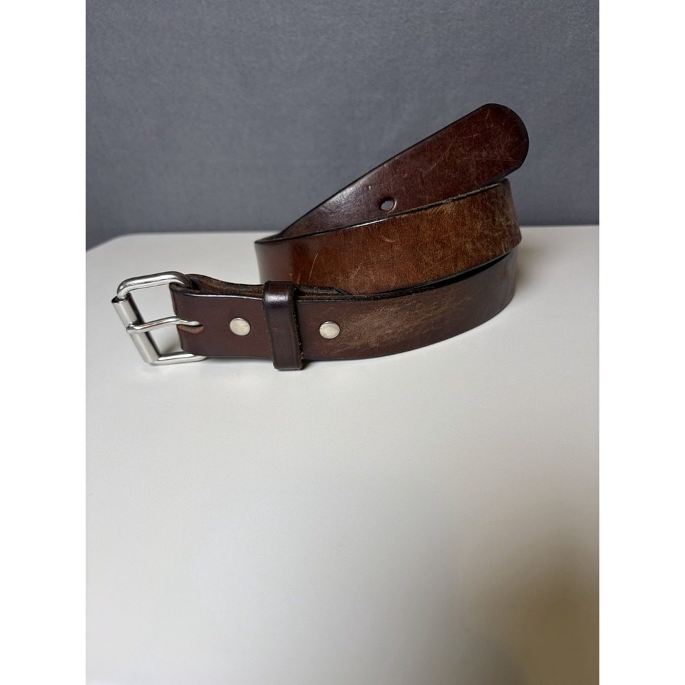 Amish Handmade Brown Leather Belt Men's Size 40
